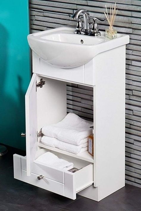 Small Bathroom Vanity, Small Bathroom Remodel Designs, Kitchen Cupboards Paint, Bathroom Cabinets Designs, Small Bedroom Remodel, Small Bathroom Sinks, Space Saving Bathroom, Washbasin Design, Bathroom Vanity Cabinet