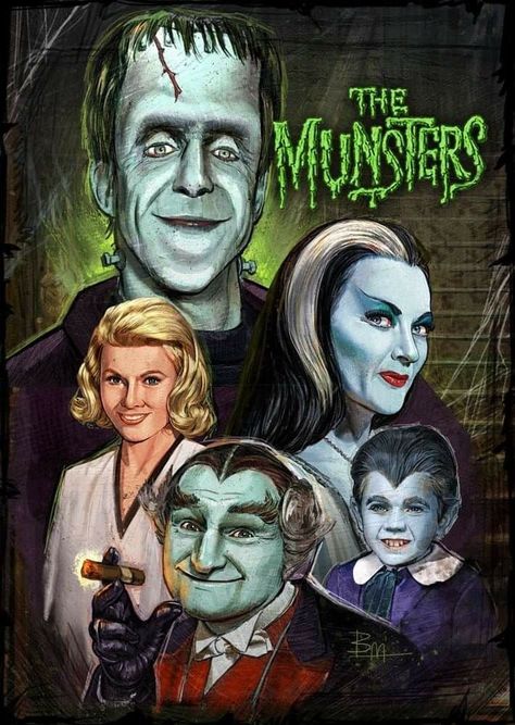 Happy Days Tv Show, Universal Monsters Art, Munsters Tv Show, Herman Munster, Dibujos Toy Story, The Munster, The Munsters, Family Coloring, Classic Horror Movies