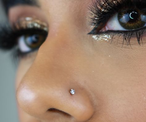 Nose Piercing Ring Diamond, Diamanté Nose Ring, Multiple Nose Piercings Diamond, Tiny Nose Piercing Diamond, Nose Piercing Stud Diamond, Girls With Nose Rings, Diy Nose Rings, Gold Hoop Nose Ring, Nose Ring Men