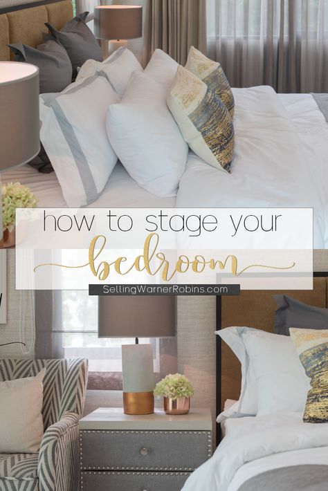 Are you thinking about selling your home and wondering how you can make it look more appealing? Did you know that the second biggest space that home buyers scrutinize is the bedrooms? Staging your bedroom doesn't have to be hard and there are plenty of ways to help your rooms stand out! #bedroomdecor #bedroomideas #bedroomdesign #bedroomstyling #homestaging #homestagingtips #homestagingadvice #realestate Small Bedroom Staging Ideas, Staging Bedroom, How To Stage A Bed, Bedroom Staging Ideas, Bedroom Staging, Home Staging Tips, Home Selling Tips, Selling Your House, Bedroom Refresh