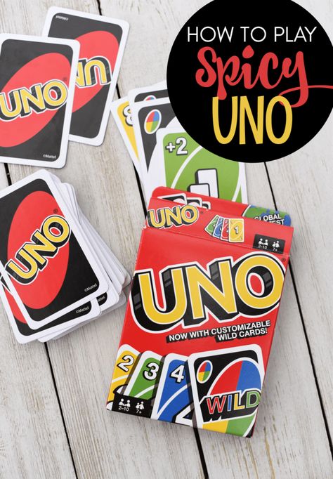 Spicy Uno Rules Uno Game, Family Card Games, Uno Cards, Fun Card Games, Card Games For Kids, Family Fun Night, Bar Games, Family Fun Games, Family Cards