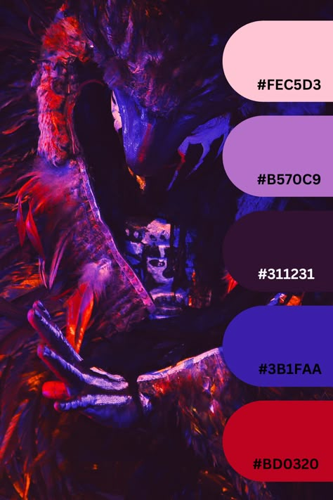 #colorpalette #palette #color #colorscheme #colorswatch #colourpalette #colorinspiration #inspiration #graphicdesign #branding #design #hexcode Jjba Color Palette, Vampire Pallete Color, Scifi Colour Palette, Tomboy Color Palette, Color Palette Villain, Black Light Color Palette, Rockstar Color Palette, Dark Neon Color Palette, Passion Color Palette