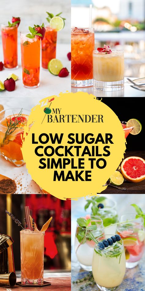 Healthy Low Sugar Mocktails, Low Sugar Fall Cocktails, Low Sugar Mocktail Recipe, Low Sugar Cocktails Alcoholic Drinks, Zero Sugar Mocktails, Low Sugar Cocktails, Chardonnay Drinks, Low Sugar Alcohol, Lemon Drop Drink