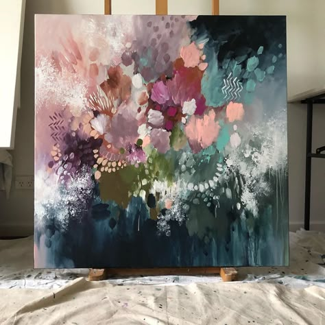 Flowers Abstract Painting, Bell Art, Abstract Flower Art, Intuitive Art, Acrylic Abstract, Art Inspiration Painting, Abstract Expressionist, Diy Canvas Art, In The Studio