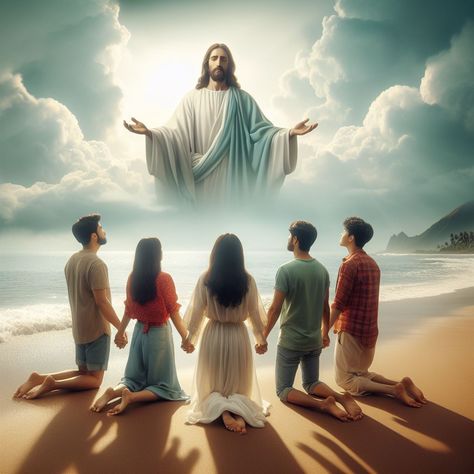 group praying in beach Jesus Pic, Praying To God Images, Praying Images, Jesus Pics, Praying People Pictures, Praying Pictures Photography, Family Praying Together Picture, People Praying Background, Picture Of People Praying