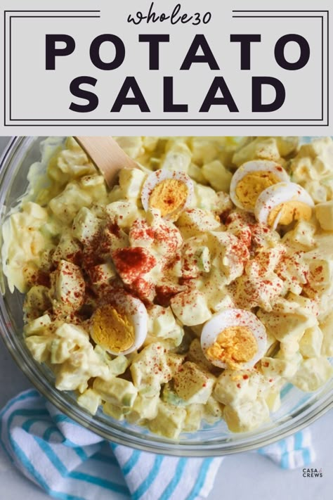 Whole 30 Potatoes, Dairy Free Potato Salad, Paleo Potato Salad, Whole 30 Salads, Potato Salad Healthy, Potato Salad With Egg, Classic Potato Salad, Rice Recipes For Dinner, Potato Salad Recipe