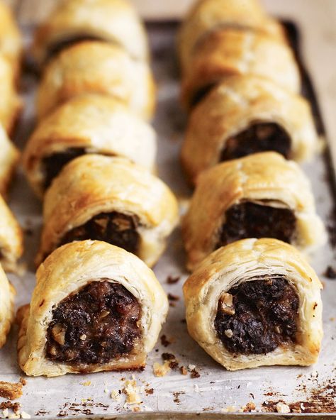 Pork and black pudding sausage rolls - The addition of black pudding, rosemary and walnuts will surely make these easy sausage rolls stand out at any picnic or drinks party. Vegan Sausage Rolls, Sausage Rolls Recipe, Black Pudding, Scottish Recipes, Burns Night, Meat Alternatives, Delicious Magazine, Vegan Sausage, Sausage Rolls