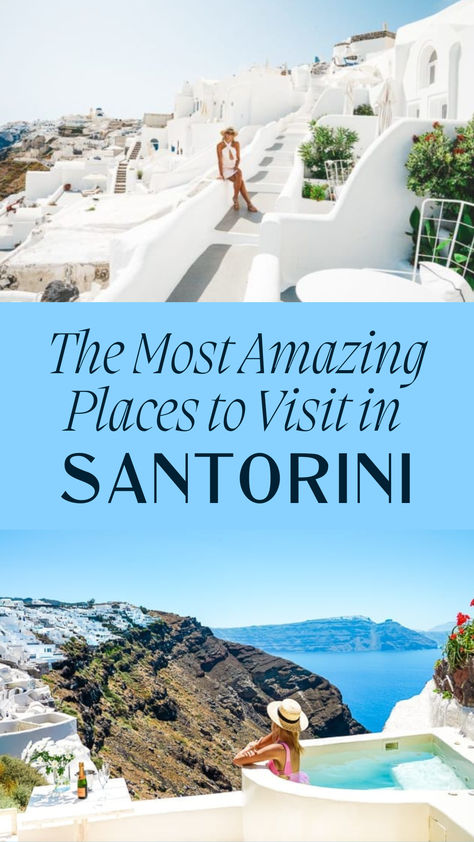 Visiting Greece soon? Don’t forget these most amazing places that offer a unique experience that captures the essence of Santorini's beauty and charm,  Making it a must-visit destination for travelers seeking both relaxation and adventure.  #TopTravelDestination #TopTravelTips #Santorini #Greece Santorini Greece Beaches, Santorini Greece Honeymoon, Greek Cruise, Santorini Vacation, Greece Cruise, Things To Do In Santorini, Greece Destinations, Adventurous Travel, Greek Vacation