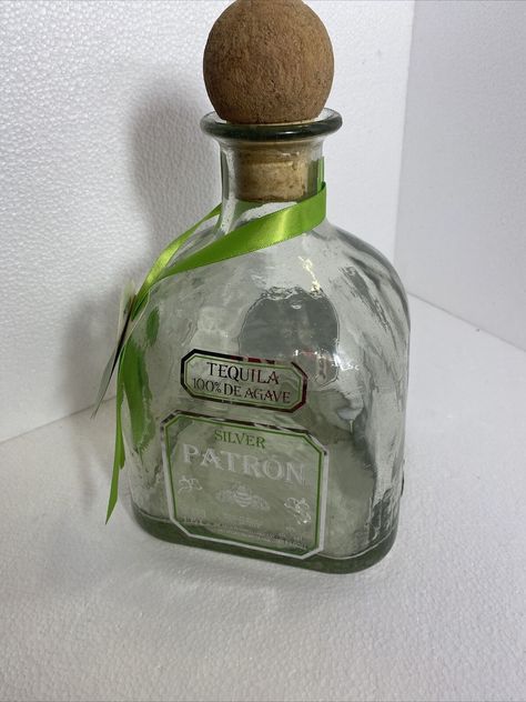 *** Patron Silver Tequila bottle 1.75L empty With Cork*** Patron Silver Tequila, Patron Silver, Tequila Bottle, Patron Tequila, Silver Tequila, Tequila Bottles, Livingston, Tequila, Glass Bottles