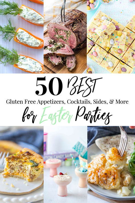 Gluten free Easter appetizer, entree, dessert, brunch, cocktail, and side dish recipes. Easter Brunch Appetizers, Easy American Recipes, American Comfort Food Recipes, Easter Appetizer, Easter Appetizers Easy, Desserts Drinks, Gluten Free Brunch, Gluten Free Easter, Easter Appetizers