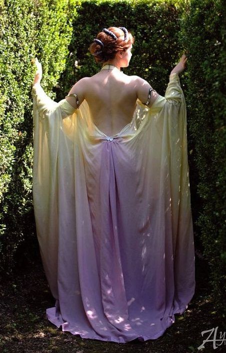 Padme's dress Padme Dress Gowns, Padme Sunset Dress, Star Wars Inspired Dress, Padme Wedding Dress, Padme Lake Dress, Couple Cosplay Ideas, Padme Dress, Padme Aesthetic, Padme Outfits