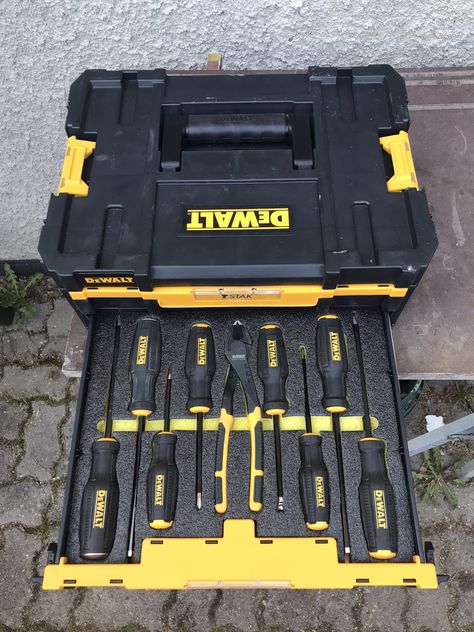 Cowboy Truck, Hand Tool Storage, Dewalt Tool Box, Dewalt Storage, Dewalt Tough System, Dewalt Tstak, Van Organization, Tools Organization, Pro Organizer