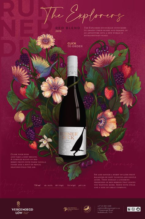 Runner Duck Re-Brand on Behance Wine Poster Design, Beverage Illustration, Wine Advertising, Tea Poster, Spring Wine, Runner Ducks, Wine Poster, Wine Connoisseur, Publicidad Creativa