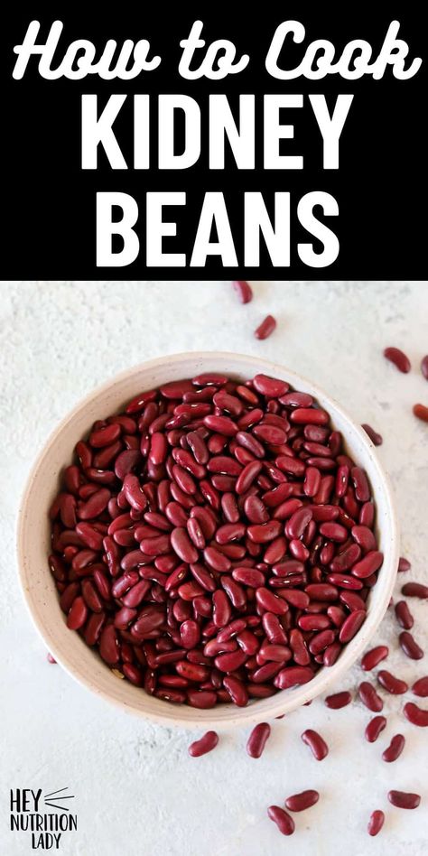 Learn how to cook kidney beans from scratch with this simple step-by-step tutorial. Covering three different ways to cook dried kidney beans, you'll end up with creamy, perfectly-cooked beans every time. Cooking Kidney Beans, Kidney Beans Recipe, Kidney Beans And Rice, Red Rice Recipe, Beans From Scratch, Recipes With Kidney Beans, Beans In Crockpot, Freezer Friendly Meals, How To Make Red