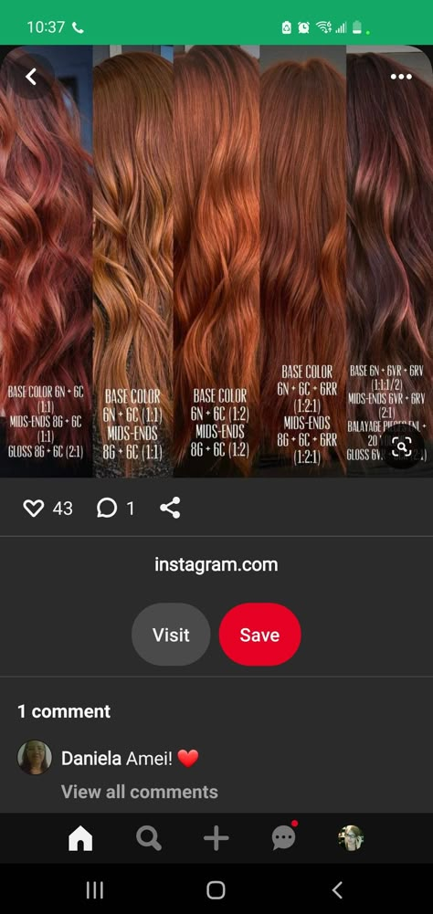 Matrix Socolor Red Formulas, Red Copper Shades Eq Formula, Red Hair Formulas Redken, Cherry Brown Hair Formula, Red Color Formulas, Copper Red Formula, Red Shades Eq Formulas, Copper Hair Color Formula, Aveda Color Formulas