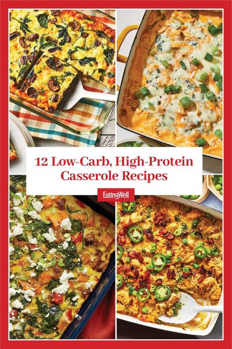 12 Low-Carb, High-Protein Casserole Recipes High Protein Casserole, Chicken Cauliflower Casserole, Chicken Zucchini Casserole, Cheesy Chicken Casserole, Low Carb High Protein, Chicken Cauliflower, Low Carb Casseroles, Lunch Appetizers, Mediterranean Food