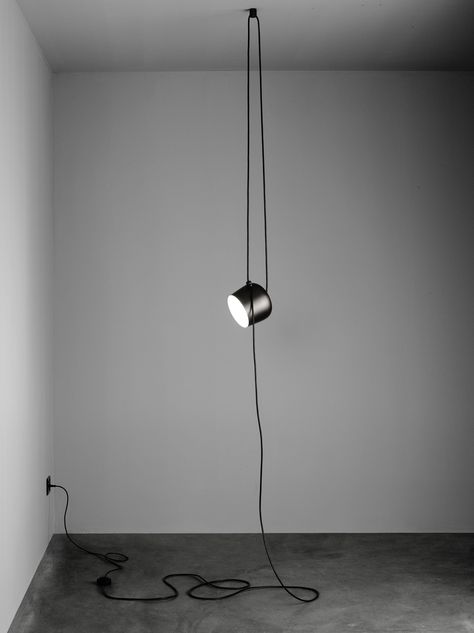 Aim Small LED Lamp - / For hanging - Mains / Ø 17 cm Black by Flos | Made In Design UK Flos Aim Pendant, Flos Lighting Pendants, Flos Aim, Flos Lamp, Drum Pendant Lighting, Lighting Plan, Suspended Lighting, Minimalist Lighting, Small Lamp