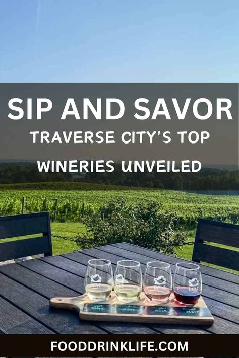 Explore Traverse City's top wines at local wineries, sip and savor the exquisite flavors. Traverse City Wineries, Wine Top, Traverse City, Coastal Towns, Best Places To Eat, Usa Travel, Wine Country, Places To Eat, Travel Usa