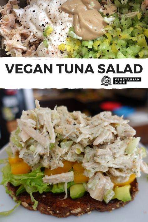 Tuna Vegan Recipes, Raw Vegan Jackfruit Recipes, Jackfruit Tuna, Vegetarian Tuna, Jackfruit Tuna Salad, Vegan Tuna Recipe, Jackfruit Salad, Tuna Salad Sandwiches, Protein Salads