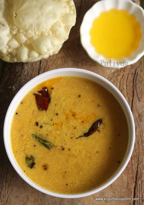 Parippu Curry(Kerala Style Dal ) Parippu Curry Kerala Style, Tamil Food, Dried Chillies, Moong Dal, Interesting Recipes, Grated Coconut, Curry Leaves, Chilli Powder, Pressure Cooking