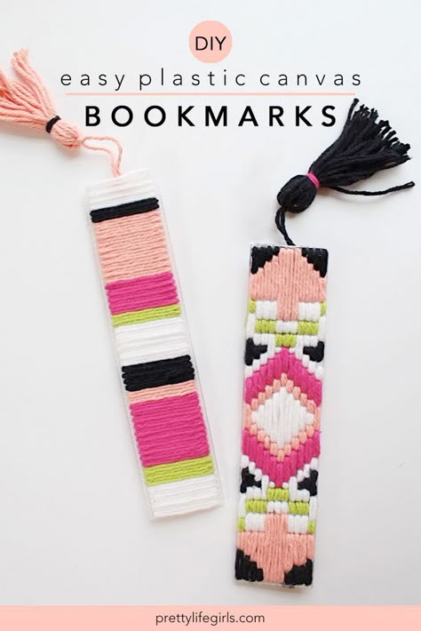 Plastic Canvas Bookmarks, Stitched Bookmarks, Canvas Bookmarks, Bookmark Tutorial, Plastic Canvas Books, Sac Diy, Plastic Canvas Stitches, Plastic Canvas Patterns Free, Plastic Crafts