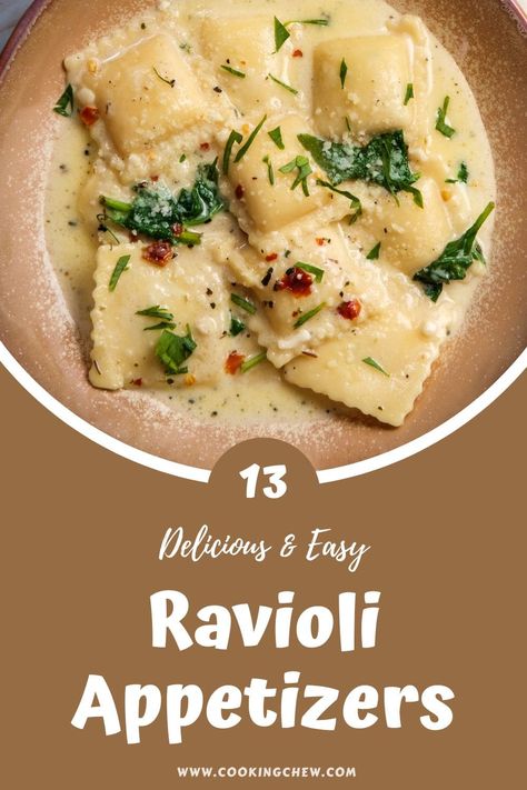 Mini Italian Appetizers, Crispy Ravioli Appetizer, Pasta Bites Appetizers, Ravioli Appetizers Appetizer Recipes, Fried Ravioli Appetizer, Ravioli Appetizers, Baked Ravioli Appetizer, Crispy Baked Ravioli, Pasta Appetizer