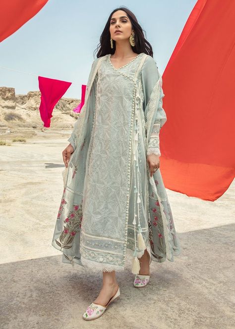 Gardenia by Saira Shakira - Stitched Pret - SEAFOAM - Gardenia by Saira Shakira - Stitched Pret - Original Buy Now https://www.thefashionstation.in/product/gardenia-by-saira-shakira-stitched-pret-seafoam/ Cotton Net Pakistani Dresses, Frock Styles, Anarkali Designs, Red Anarkali, Saira Shakira, Dress Designing, Luxury Pret, Pakistani Clothes, Latest Dress Design