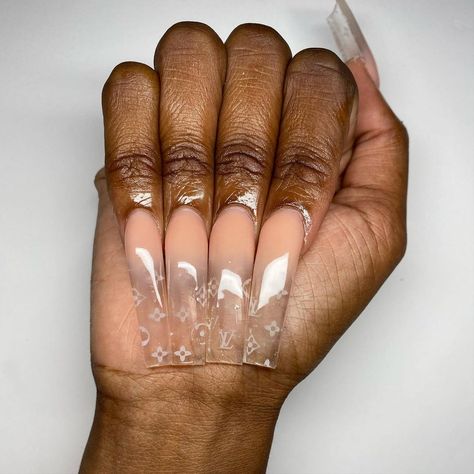 Clear Ombre Nails, Rain Nails, Really Long Nails, French Manicure Acrylic Nails, Xl Nails, Finger Art, Acrylic Nail Shapes, Long Stiletto, Magic Nails