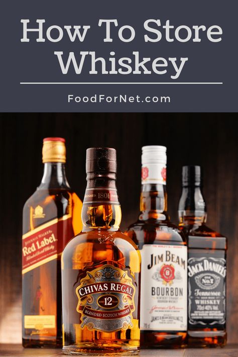 Whiskey doesn't age in the bottle and will oxidize, so the way you store your whiskey will make a large difference. In this post, we provide details for storing opened and unopened bottles of whiskey. #whiskey Best Whiskey Brands, Expensive Whiskey, Whiskey Collection, Aged Whiskey, Cocktail Drinks Alcoholic, Man Card, Whisky Bottle, Whiskey Bar, Blended Scotch Whisky