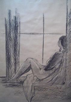 Window Sketch, Back Drawing, Window Drawing, Girl Drawing Sketches, Dark Art Drawings, Easy Drawings Sketches, Pencil Art Drawings, Dessin Adorable, Amazing Art Painting