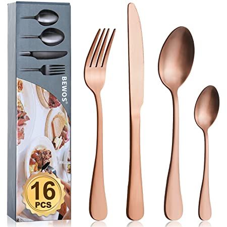 Rose Gold Silverware, Rose Gold Cutlery, Rose Gold Flatware, Gold Cutlery Set, Stainless Steel Silverware, Gold Spoon, Gold Cutlery, Spoon Knife, Cutlery Sets