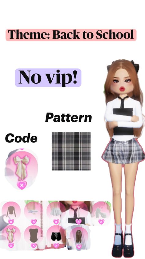 No vip dti Pattern Code, School Trip, Dress To Impress, Back To School, Coding, Pattern, Quick Saves