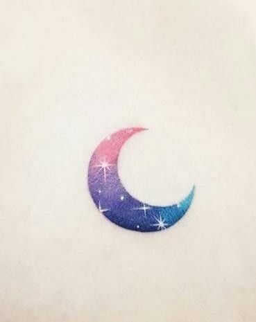 Moon Tattoo Watercolor, Women's Back Tattoos, Moon Star Tattoo, Butterfly Tattoos Images, Lower Back Tattoo Designs, Rainbow Tattoos, Mark Tattoo, Love Tattoo, Hand Tattoos For Women