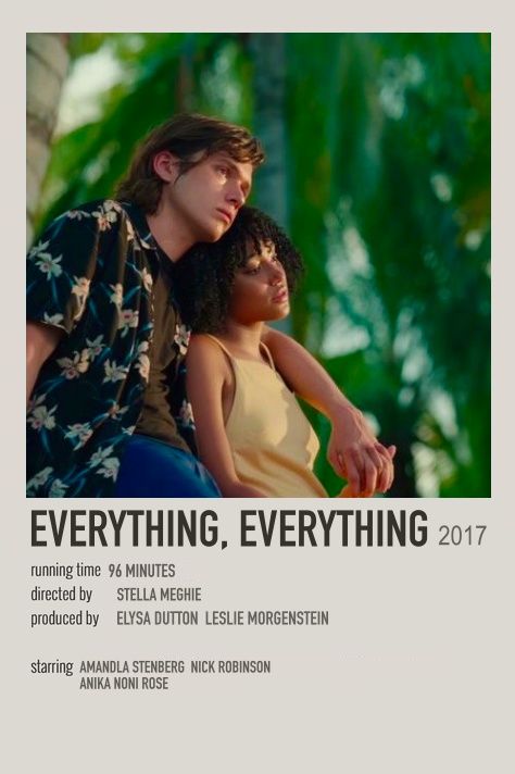 Everything Everything Movie Poster, Everything Everything Movie, Friday Movie, Minimalistic Poster, Everything Everything, Movies To Watch Teenagers, Cinema Quotes, Netflix Movies To Watch, New Movies To Watch