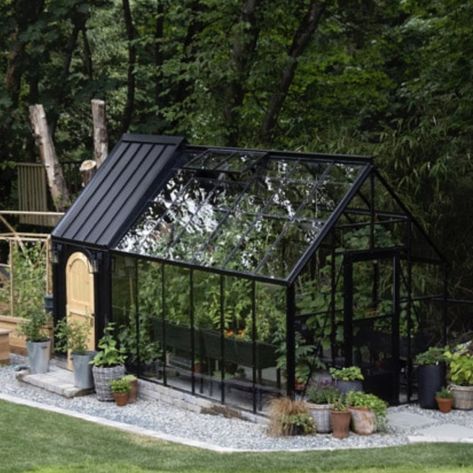 Chicken Coop Attached To Greenhouse, Greenhouse Black Frame, Small Modern Greenhouse, Greenhouse Chicken Coop Combo, Chicken Greenhouse, Prefab Greenhouse, Greenhouse Chicken Coop, Black Greenhouse, Chicken Hutch