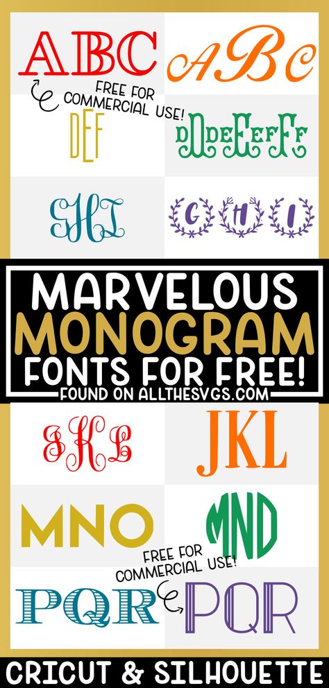 Monogram Shirt Ideas Vinyl, Vinyl Monogram Ideas, Free Monogram Fonts For Cricut, Monogram Fonts For Cricut, Monogram Shirts Vinyl, Cricut Monogram Font, Silhouette Cameo Projects Beginner, Bottle Home Decor, Free Monogram Fonts