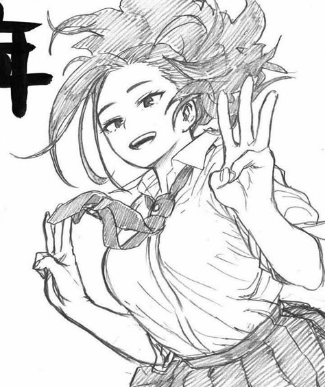 Spiky Ponytail, Female Uniform, Short Eyebrows, Boots With Heels, Red Cape, Class 1 A, Ochako Uraraka, Long Black Hair, Red Boots