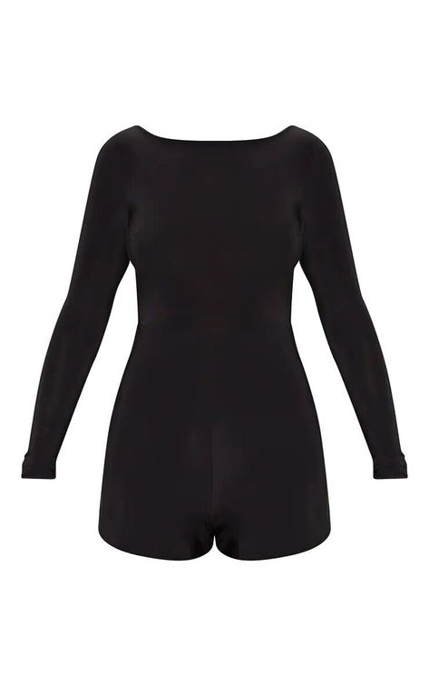 PrettyLittleThing Long Sleeve Kym Slinky Cowl Back Playsuit 8 BNWT £18.99 Black Slinky Mini Dress, Long Sleeve Playsuit, Rompers For Women, Day To Night, To Night, Rompers Women, Playsuit, Cowl Neck, Childrens Clothes