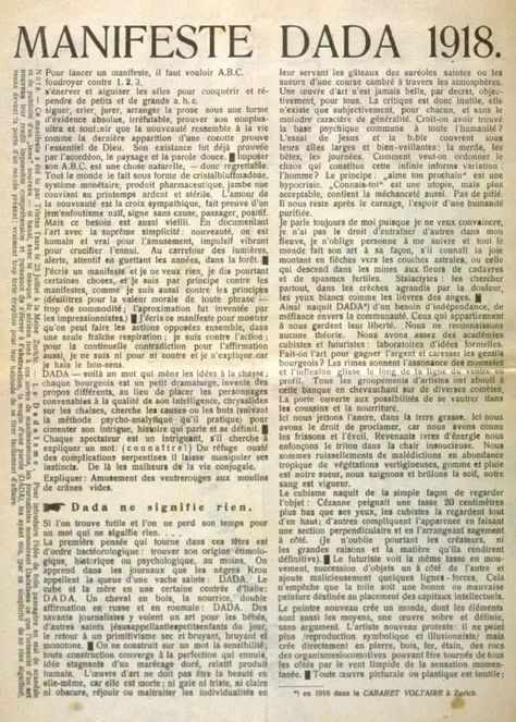 Dada Manifesto, Fluxus Art, Dada Art Movement, Art Manifesto, Dada Movement, Tristan Tzara, Legion Of Honor, Dada Art, Art Movements