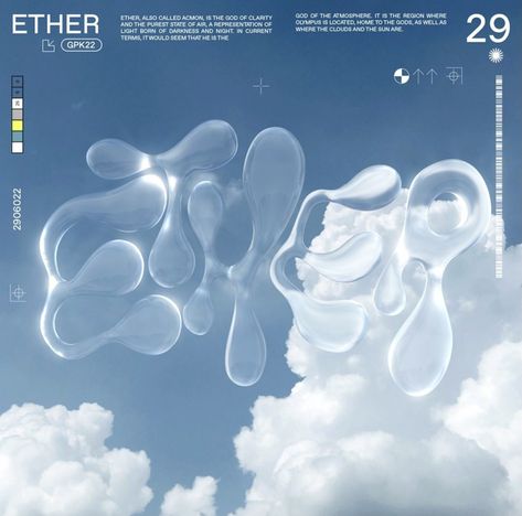 Clouds Graphic Design, Bubble Graphic Design, Cloud Graphic Design, Font Poster, Dreamy Design, 3d Font, Graphic Design Infographic, 3d Typography, 카드 디자인