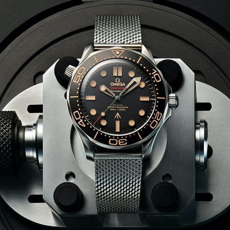 Omega reveals its latest Bond watch, the Diver 300M 007 Edition - Acquire Omega James Bond, Omega Diver, Omega 007, Omega Seamaster 007, Omega Seamaster James Bond, James Bond Watch, Omega Co Axial, Omega Seamaster Diver 300m, Watch Gears