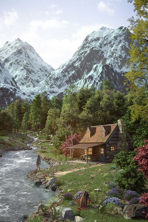 Cabin In The Mountains, Cottage In The Woods, A Cabin, Mountain Homes, Cabins And Cottages, Forest House, Cabin Life, Mountain Cabin, Cozy Cabin