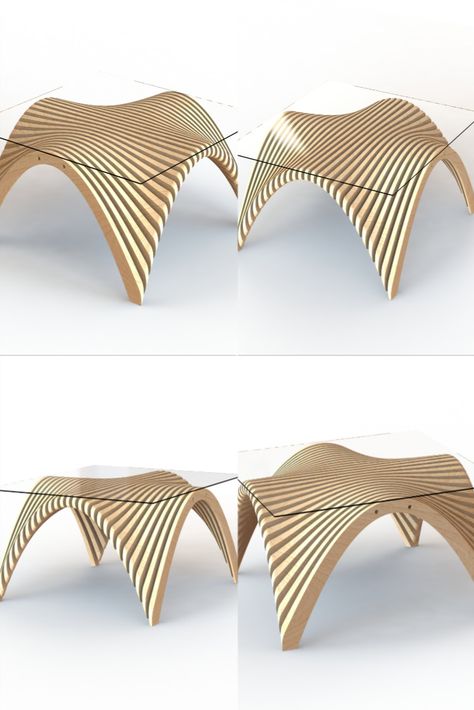 Parametric Table, Parametric Furniture, Fab Lab, Curved Bench, Mdf Plywood, Parametric Design, Office Table, Cnc Router, Table Size