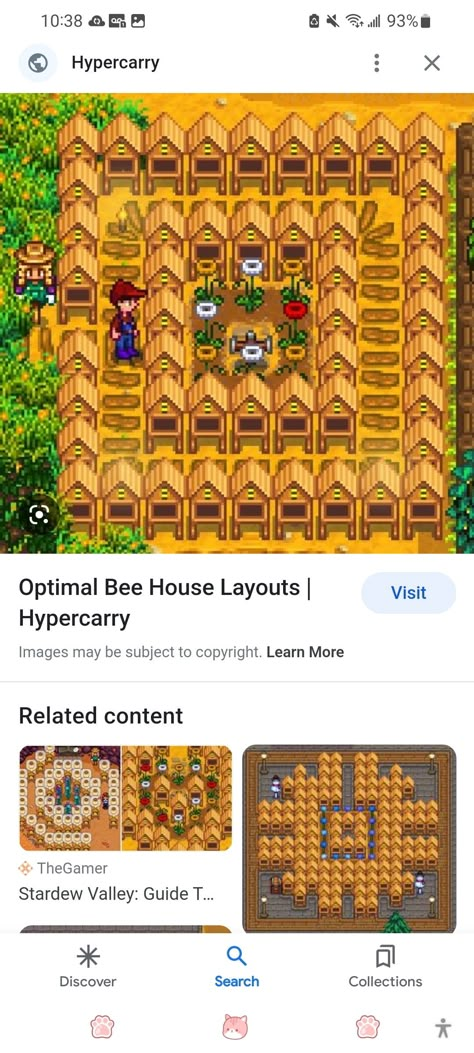 Beehive Setup Stardew Valley, Bee Hive Stardew Valley, Bee House Layout Stardew, Honey Farm Stardew Valley, Stardew Valley Bee Hive Layout, Sdv Beehive Layout, Stardew Honey Farm, Honey Stardew Valley, Stardew Honey Layout