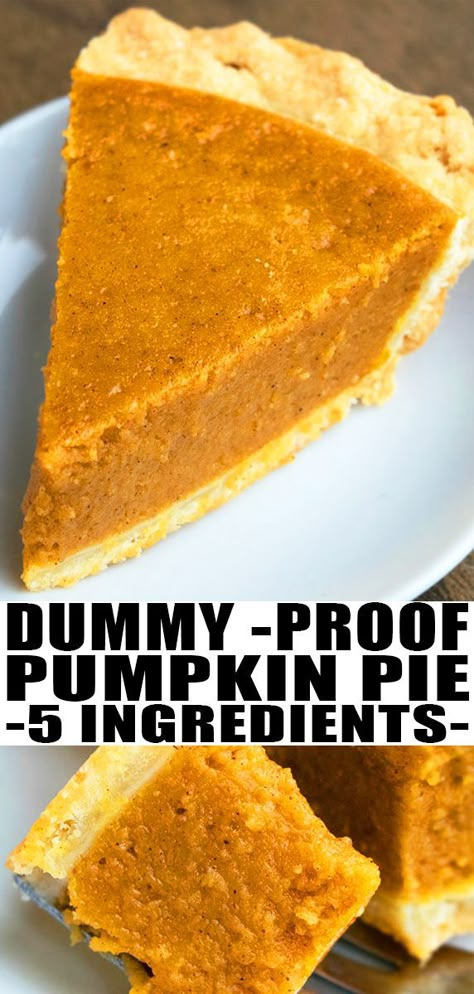 BEST PUMPKIN PIE RECIPE- Quick, easy, homemade from scratch with 5 simple ingredients. This classic Thanksgiving dessert is loaded with pumpkin pie spice, has a flaky pie crust and creamy filling with condensed milk. Can also be made crustless! From CakeWhiz.com #pie #pumpkin #pumpkinpie #dessert #dessertrecipes #thanksgiving #fall #baking Easy Pumpkin Pie Recipe, Cheesecake Strawberries, Best Pumpkin Pie Recipe, Pumpkin Pie Recipe Easy, Classic Thanksgiving, Pumpkin Recipes Easy, Yummy Deserts, Thanksgiving Desserts Easy, Best Pumpkin Pie