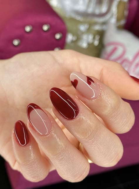 Unghie Sfumate, Kutek Disney, Maroon Nails, Ideas Uñas, Nagel Tips, Simple Gel Nails, Casual Nails, Soft Nails, Nail Art Inspo