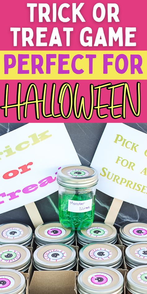 Trick Or Treat Punch Game, Halloween Stick Your Hand In Game, Halloween Games For Trick Or Treaters, Halloween Prizes For Kids Games, Trick Or Treat Party Games, Trick Or Treat Games For Adults, Halloween Tricks Ideas, Trick Ideas For Halloween, Pick Or Treat Game