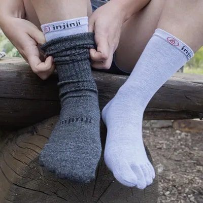 Injinji Toe Socks - The Ultimate Performance Toe Sock | Feetus Traditional Socks, Long Trail, Hiking Adventure, Toe Socks, Liner Socks, Day Hike, Toe Designs, Knitted Blankets, Base Layer