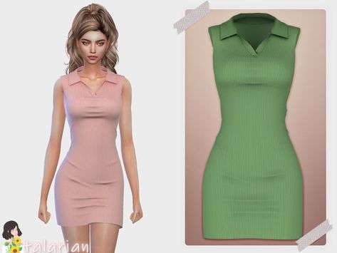 Sims 4 Bodycon Dress Cc, Sims 4 Ralph Lauren, Sims 4 Cc Thesimsresource, Pink Plumbob, The Sims 4 Custom Content, Clothes Cc, Sims 4 Tsr, Rib Knit Dress, Preppy Tops