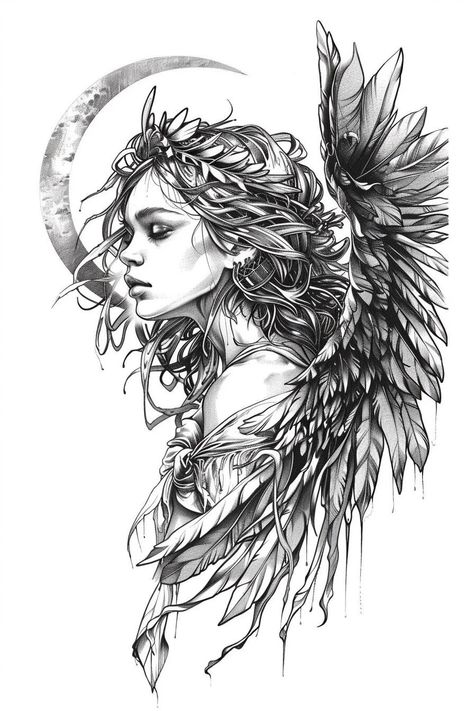 86 Unique Angel Tattoo Stencil Designs For a Timeless & Divine Look – Refined Aesthetique Small Chest Tattoo Men Ideas, Greek Angel Statue, Beautiful Angel Tattoos For Women, Small Chest Tattoo Men, Angel Tattoo Stencil, Angel Tattoos For Women, Greek Angel, Chest Tattoo Men Ideas, Small Chest Tattoo